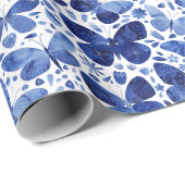 Butterflies Waterverf Blue Cadeaupapier (Rol Hoek)