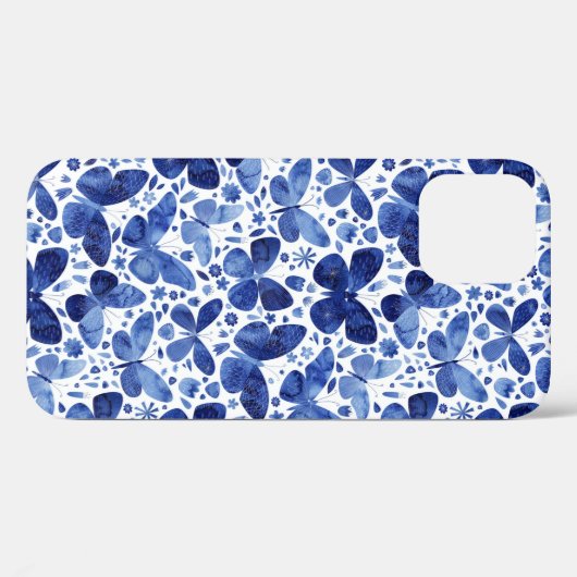 Butterflies Waterverf Blue Case-Mate iPhone Case (Achterkant (horizontaal))