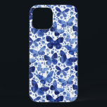 Butterflies Waterverf Blue Case-Mate iPhone Case<br><div class="desc">Indigoblauw en wit waterverf vlinderschilderij. Bescherm en doe tegelijkertijd alsof je telefoon is!</div>