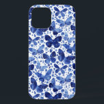 Butterflies Waterverf Blue Case-Mate iPhone Case<br><div class="desc">Indigoblauw en wit waterverf vlinderschilderij. Bescherm en doe tegelijkertijd alsof je telefoon is!</div>