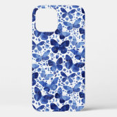Butterflies Waterverf Blue Case-Mate iPhone Case (Achterkant)