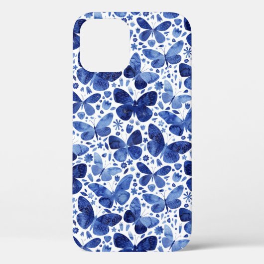 Butterflies Waterverf Blue Case-Mate iPhone Case (Achterkant)