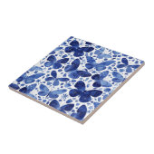 Butterflies Waterverf Blue Ceramic Tegel Tegeltje (Zijkant)