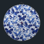 Butterflies Waterverf Blue Dartbord<br><div class="desc">Indigoblauw waterverf vlinderschilderij.</div>