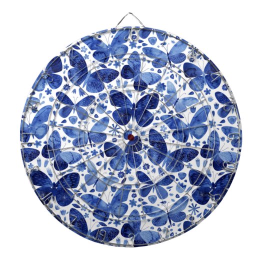 Butterflies Waterverf Blue Dartbord (Voorkant)