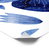 Butterflies Waterverf Blue Foto Afdruk (Hoek)