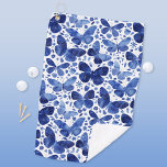 Butterflies Waterverf Blue Golfhanddoek<br><div class="desc">Indigoblauw waterverf vlinderschilderij.</div>
