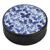 Butterflies Waterverf Blue Hockey Puck (3/4)