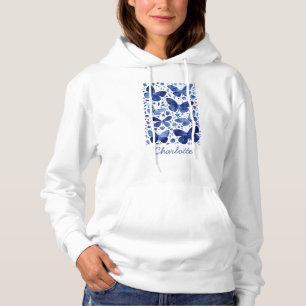 Butterflies Waterverf Blue Hoodie