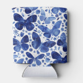 Butterflies Waterverf Blue Modern Boho Wedding Blikjeskoeler (Achterkant)