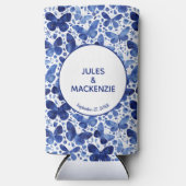 Butterflies Waterverf Blue Modern Wedding Seltzer Blikjeskoeler (Voorkant)