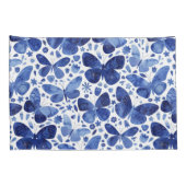 Butterflies Waterverf Blue Pattern Kussensloop (Achterkant-Rechts)