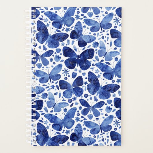 Butterflies Waterverf Blue Planner (Voorkant)