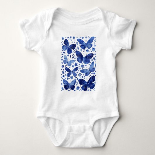 Butterflies Waterverf Blue Romper (Voorkant)