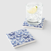 Butterflies Waterverf Blue Stenen Onderzetter (Zijkant)