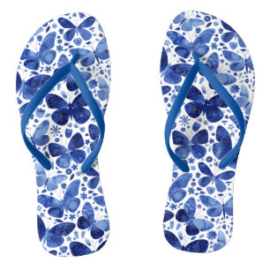 Butterflies Waterverf Blue teenslippers