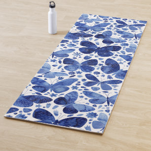 Butterflies Waterverf Blue Yogamat