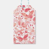 Butterflies Waterverf Coral Pink Cadeaulabel (Voorkant)