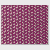 Butterflies Waterverf Coral Pink Cadeaupapier (Vlak)