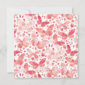 Butterflies Waterverf Coral Pink Evening Kaart (Achterkant)