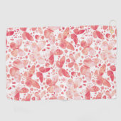 Butterflies Waterverf Coral Pink Golfhanddoek (Horizontaal)