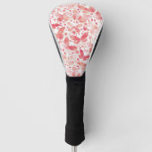Butterflies Waterverf Coral Pink Golfheadcover (Voorkant)