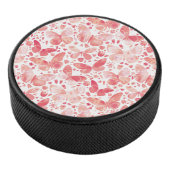 Butterflies Waterverf Coral Pink Hockey Hockey Puck (3/4)
