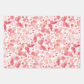 Butterflies Waterverf Coral Pink Inpakpapier Vel (Voorkant)