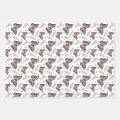 Butterflies Waterverf Coral Pink Inpakpapier Vel (Voorkant 2)