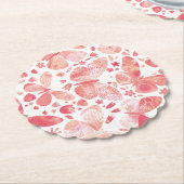 Butterflies Waterverf Coral Pink Kartonnen Onderzetters (Gekanteld)
