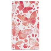 Butterflies Waterverf Coral Pink Klein Cadeauzakje (Achterkant)
