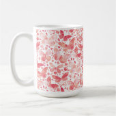 Butterflies Waterverf Coral Pink Koffiemok (Links)