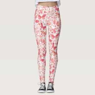 Butterflies Waterverf Coral Pink Leggings