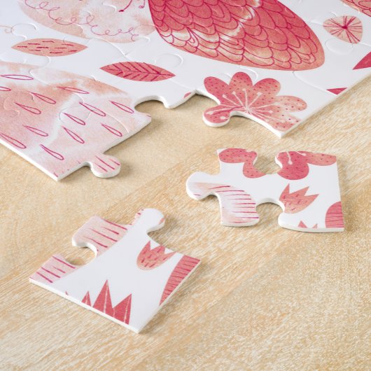 Butterflies Waterverf Coral Pink Legpuzzel (Zijkant)