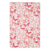 Butterflies Waterverf Coral Pink Mini Klembord (Achterkant)