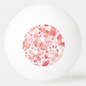 Butterflies Waterverf Coral Pink Pingpongbal (Achterkant)