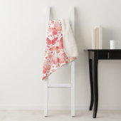 Butterflies Waterverf Coral Pink Sherpa Deken (In situ)