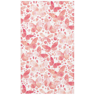 Butterflies Waterverf Coral Pink Tablecloth Tafelkleed