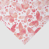 Butterflies Waterverf Coral Pink Tissuepapier (Detail)