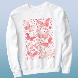 Butterflies Waterverf Coral Pink Trui