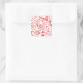 Butterflies Waterverf Coral Pink Vierkante Sticker (Tas)