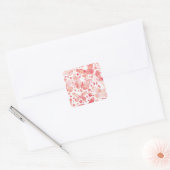 Butterflies Waterverf Coral Pink Vierkante Sticker (Envelop)