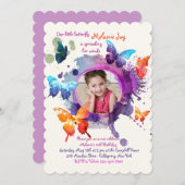 Butterflies Waterverf Fotouitnodiging Kaart (Voorkant / Achterkant)