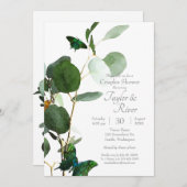 Butterflies & Waterverf Greenery Kaart (Voorkant / Achterkant)