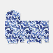 Butterflies Waterverf Indigo Blue Bedankdoosjes (Uitgevouwen)