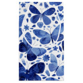 Butterflies Waterverf Indigo Blue Klein Cadeauzakje (Achterkant)