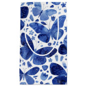 Butterflies Waterverf Indigo Blue Klein Cadeauzakje (Voorkant)
