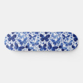 Butterflies Waterverf Indigo Blue Persoonlijk Skateboard (Horizontaal)