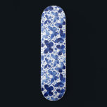 Butterflies Waterverf Indigo Blue Persoonlijk Skateboard<br><div class="desc">Indigoblauw en wit waterverf vlinderschilderij.</div>