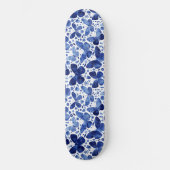 Butterflies Waterverf Indigo Blue Persoonlijk Skateboard (Voorkant)